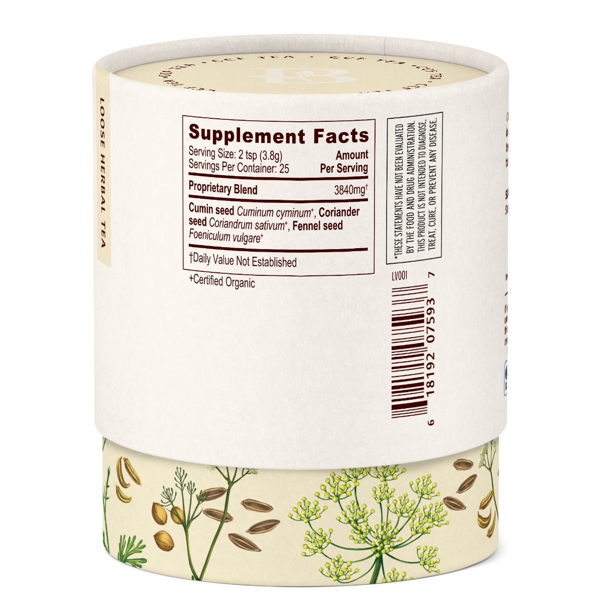 3.5 oz tube: CCF Tea Supplement Label Image