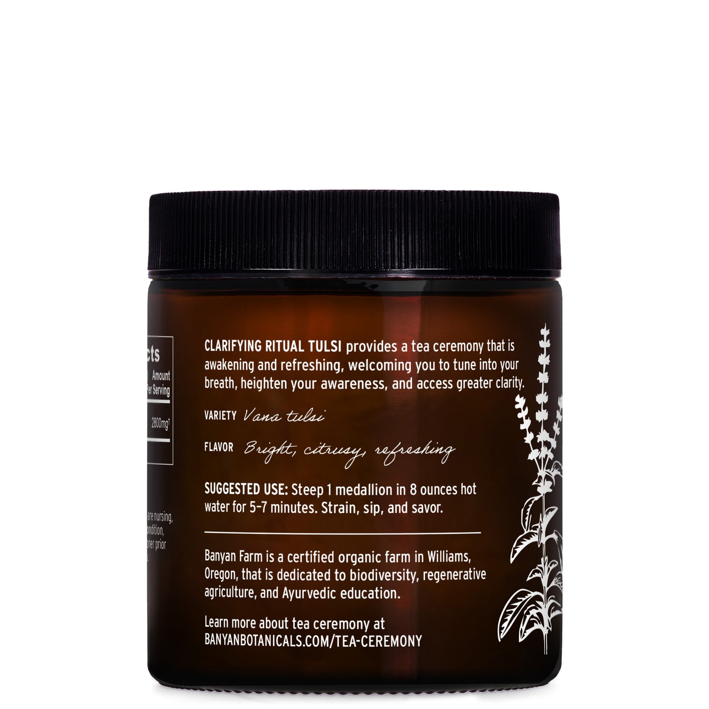 Clarifying Ritual Tulsi Label Details