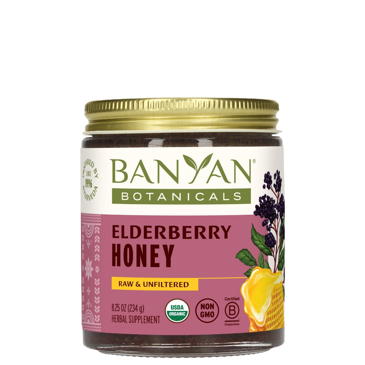 Elderberry Honey Organic Raw Honey Banyan Botanicals