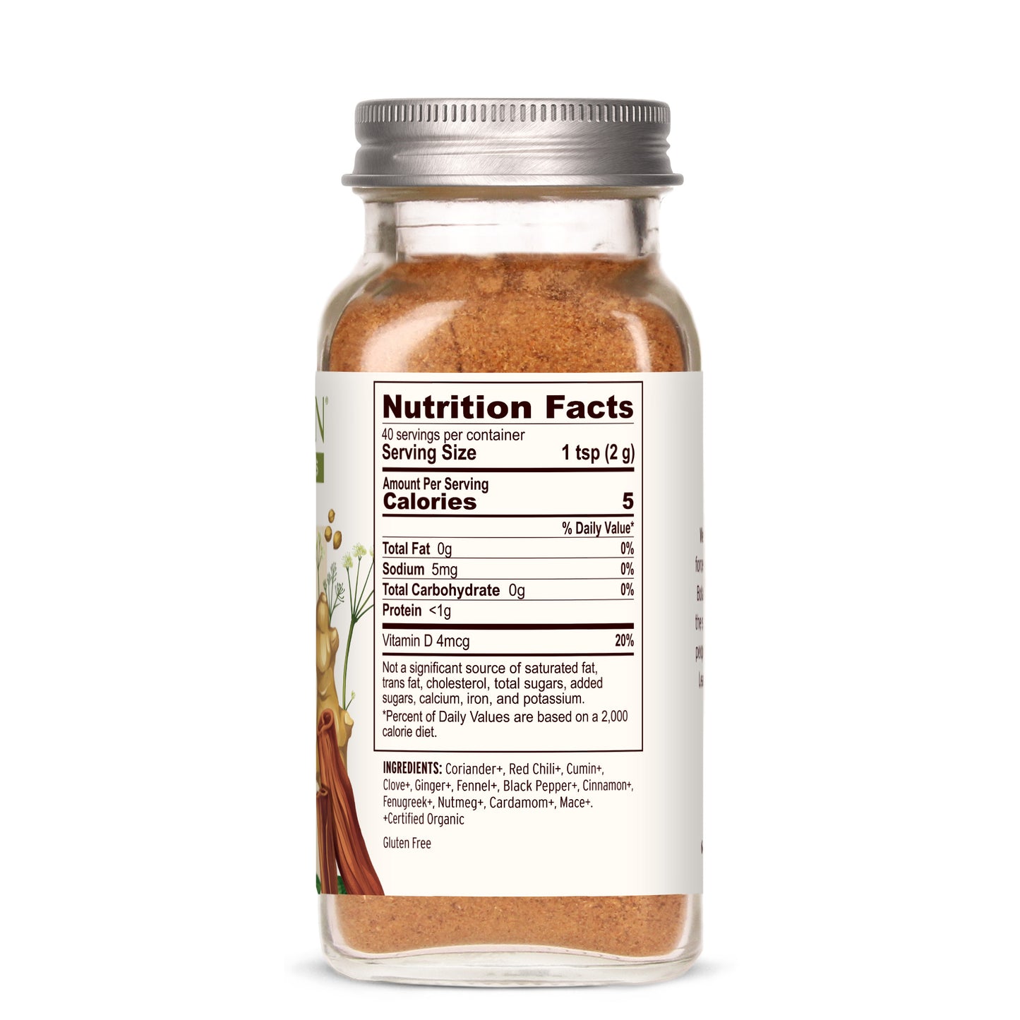 Garam Masala Spice Jar Nutrition Facts