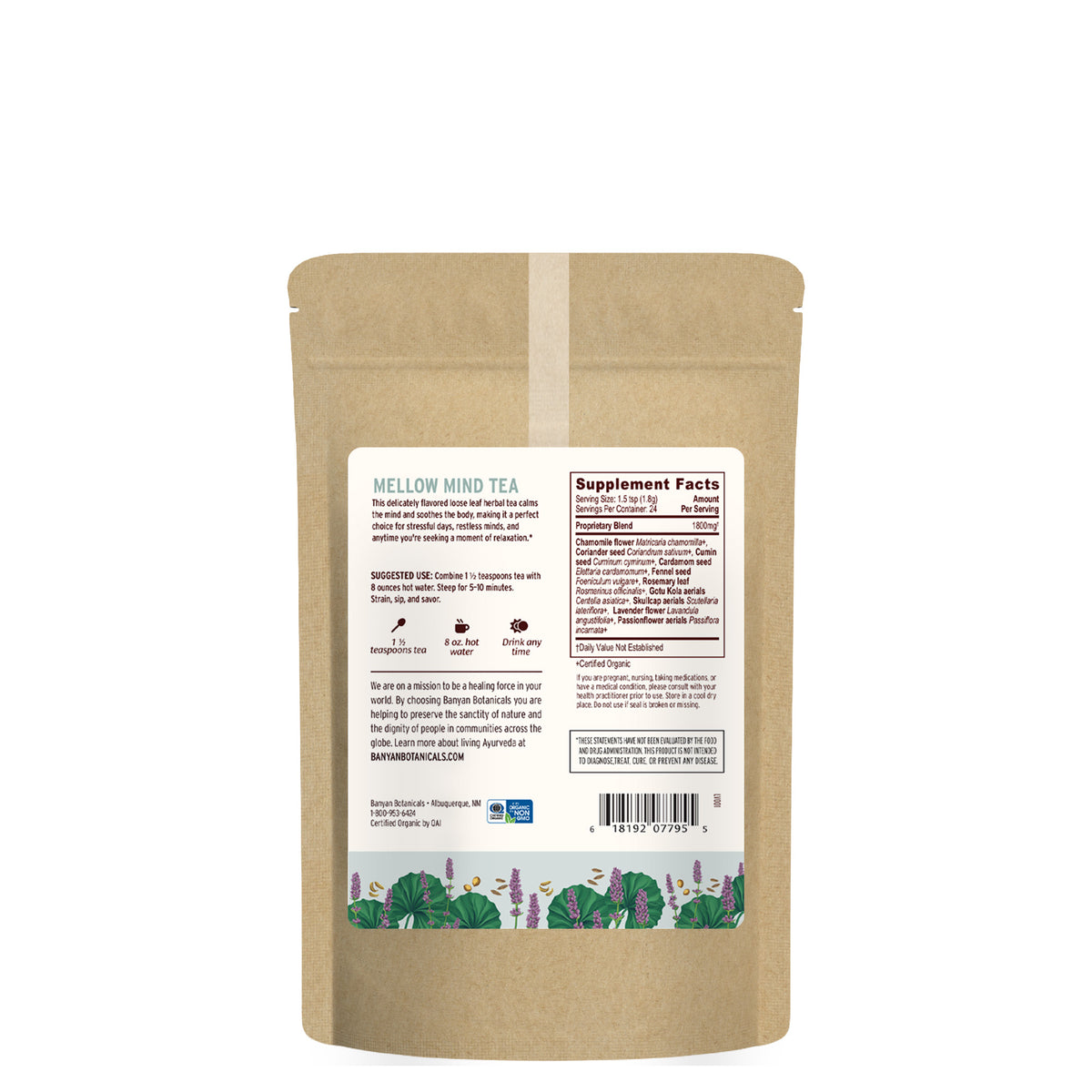 1.6 oz: back label and supplement facts