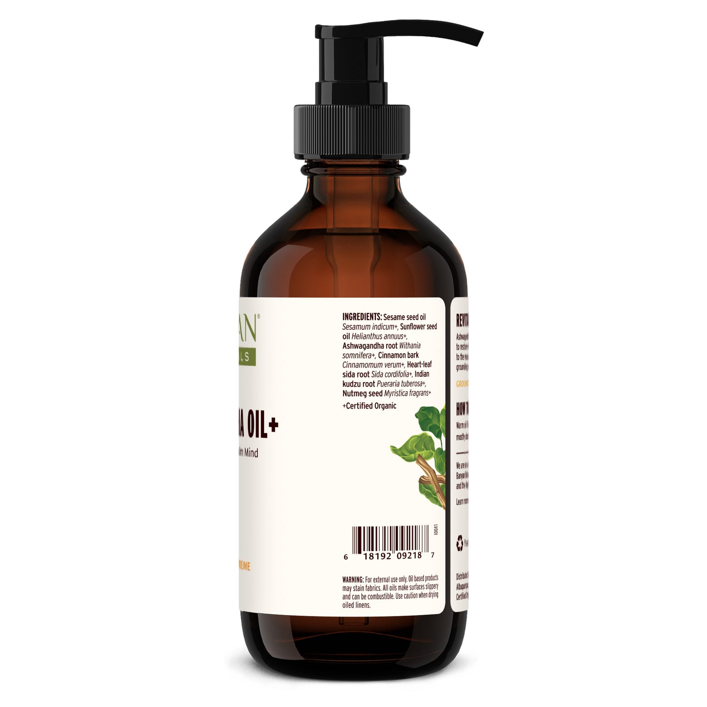 8 fl oz: Ashwagandha Oil Sidha Soma Supreme Ingredients