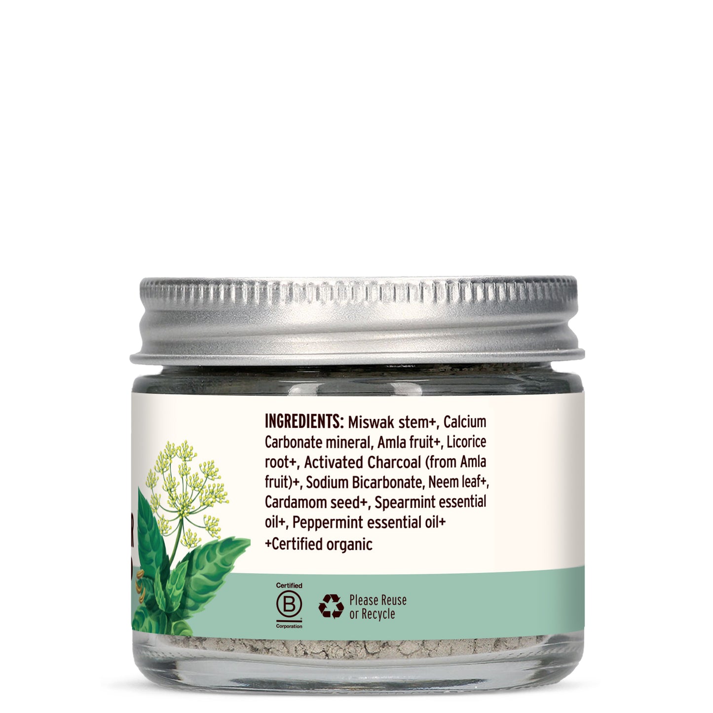 Mint Charcoal Tooth Powder Ingredients