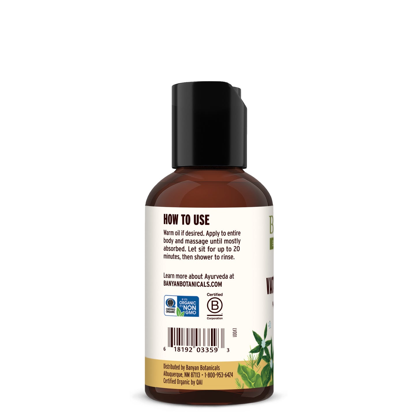 Travel | 2 fl oz: Vata Massage Oilhow to use label