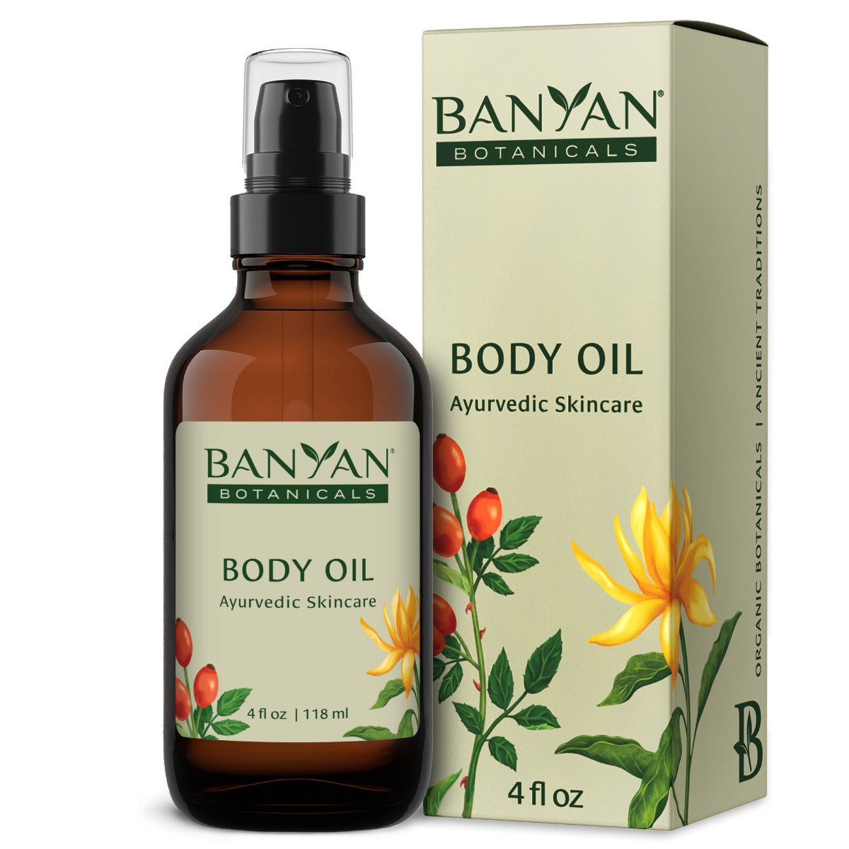 Body Oil - for all skin types with jojoba oil, vitamin E and rosehip ...