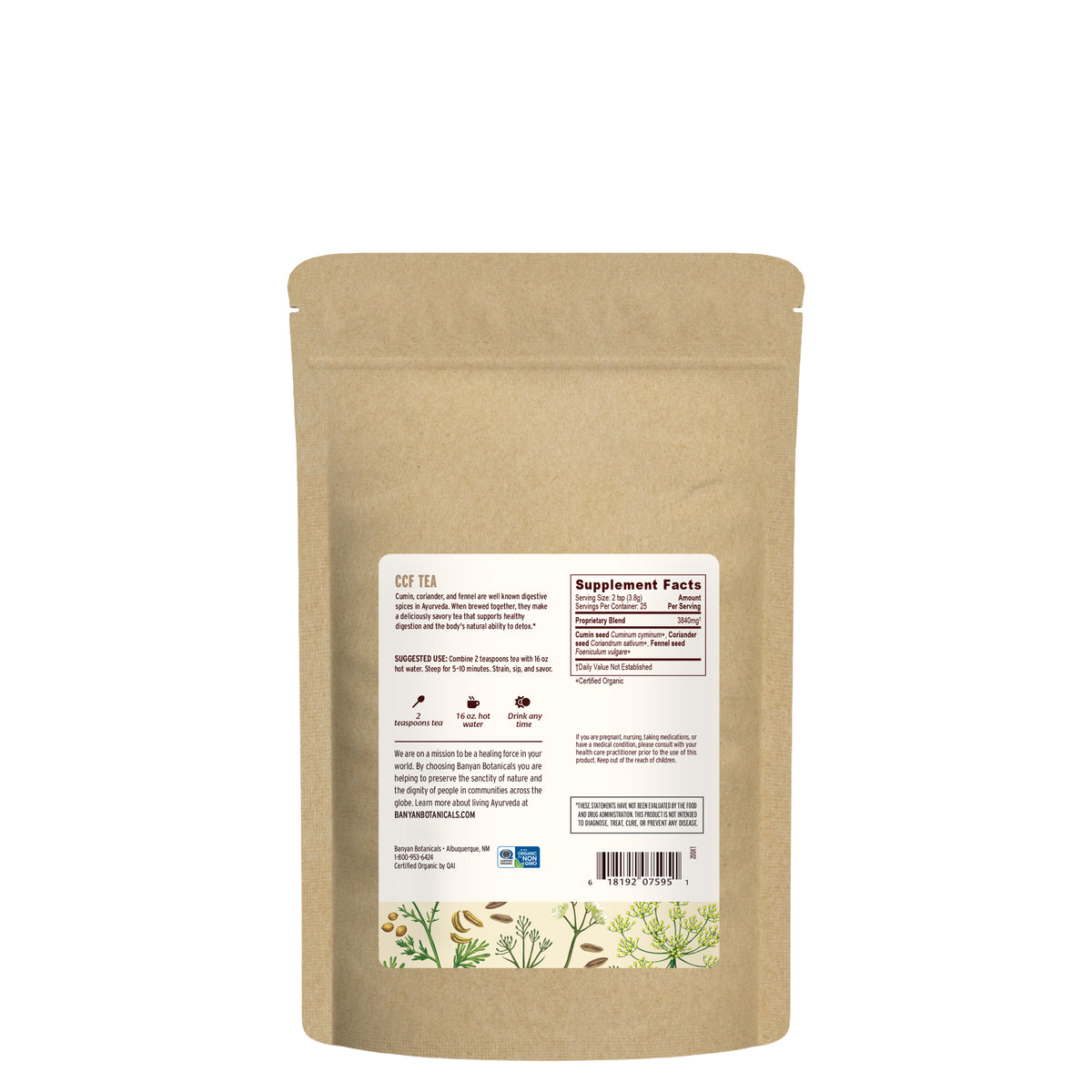 3.5 oz: back label with supplement facts