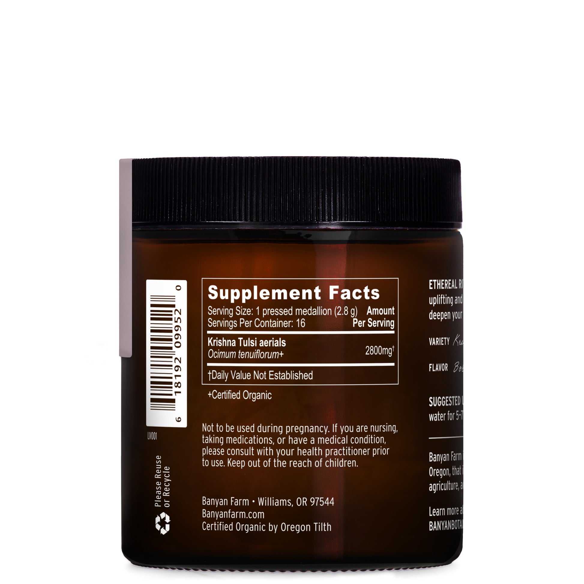 Ethereal Ritual Tulsi Supplement Facts