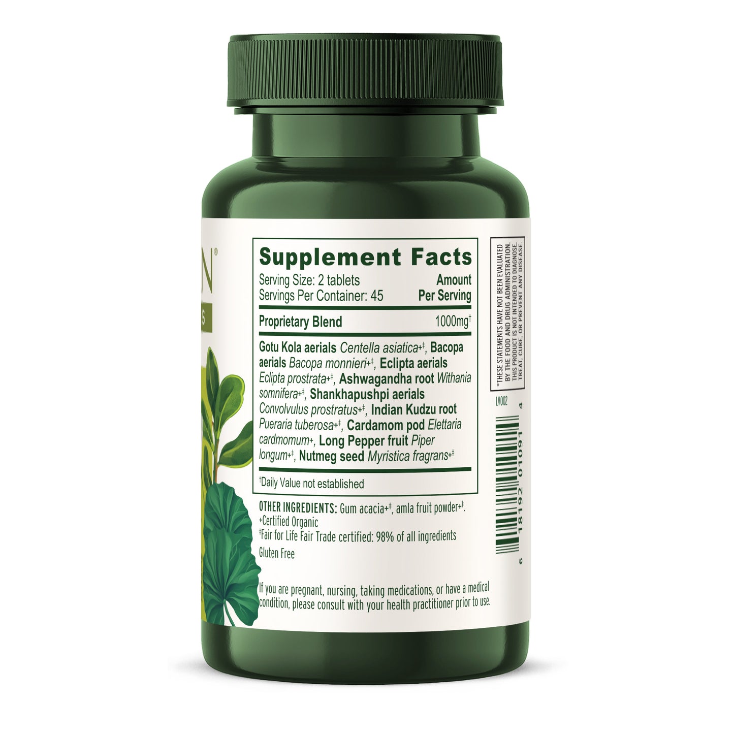 Mental Clarity Tablet Bottle Supplement Facts