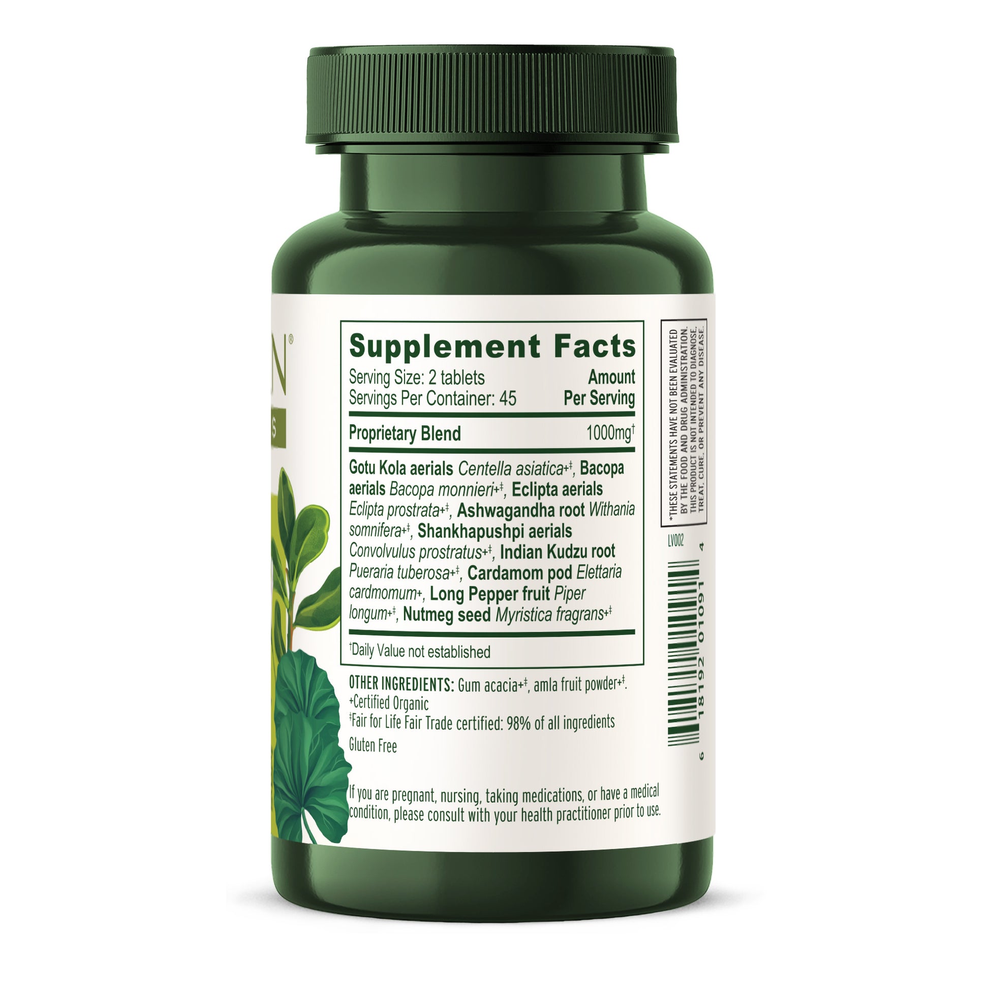 Mental Clarity Tablet Bottle Supplement Facts