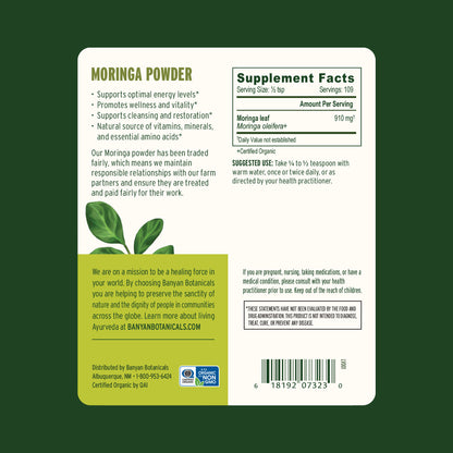 3.5 oz: Moringa Powder Supplement Factors