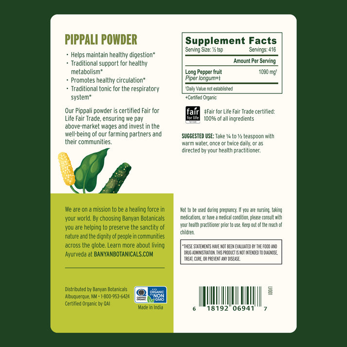 Pippali powder | Organic Pippali (Piper Longum) – Banyan Botanicals