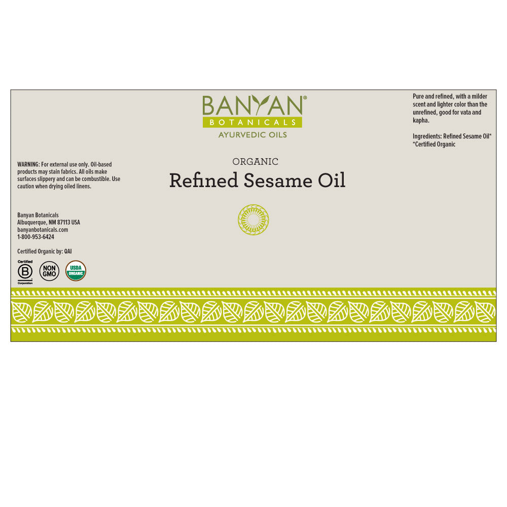 Refined Sesame Oil Organic Body Oil for Massage & Carrier Oil for