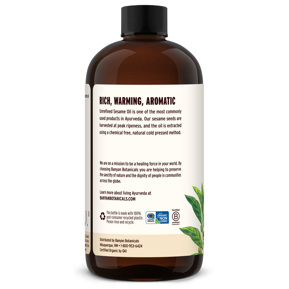 Sesame Oil for Hair, Skin and Massage Organic Sesame Oil Banyan