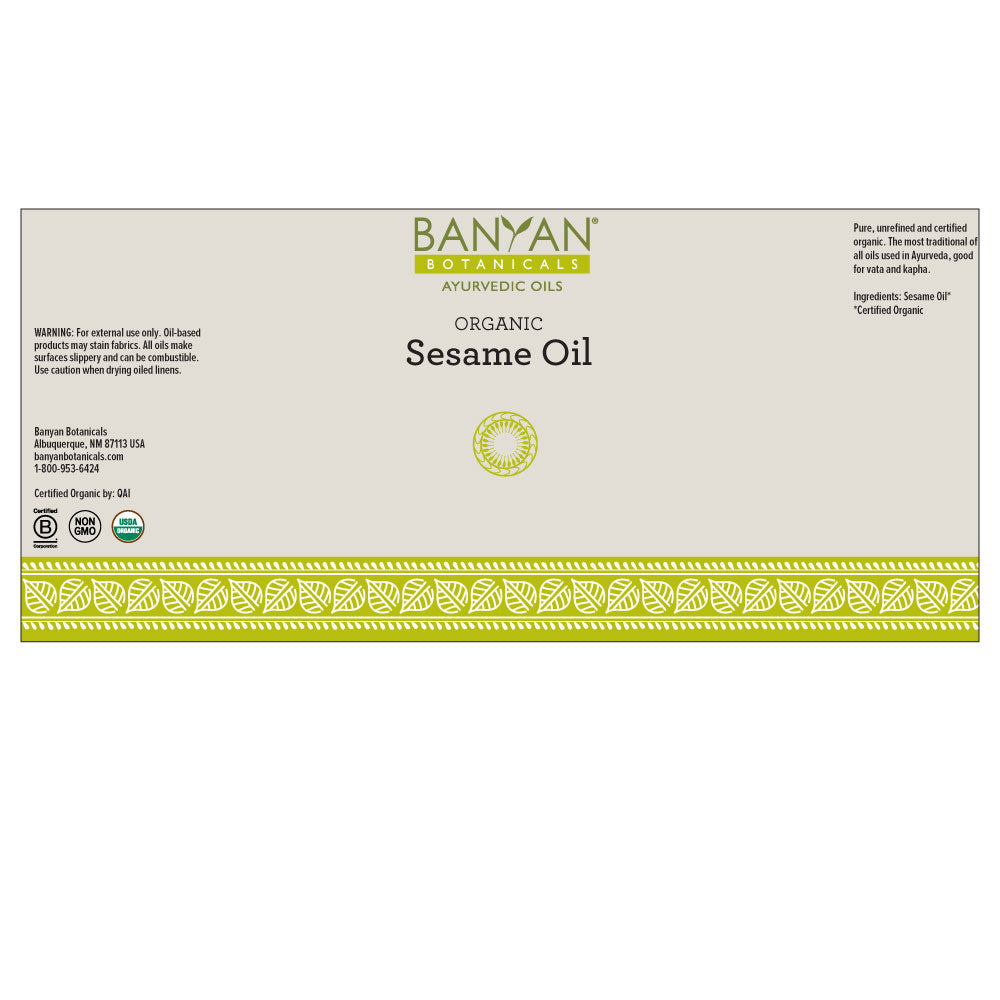 Sesame Oil for Hair, Skin and Massage Organic Sesame Oil Banyan