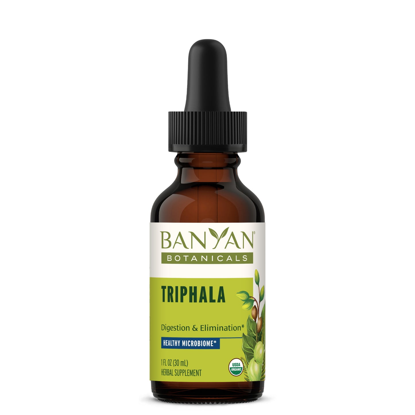 Triphala Liquid Extract Front Bottle Label