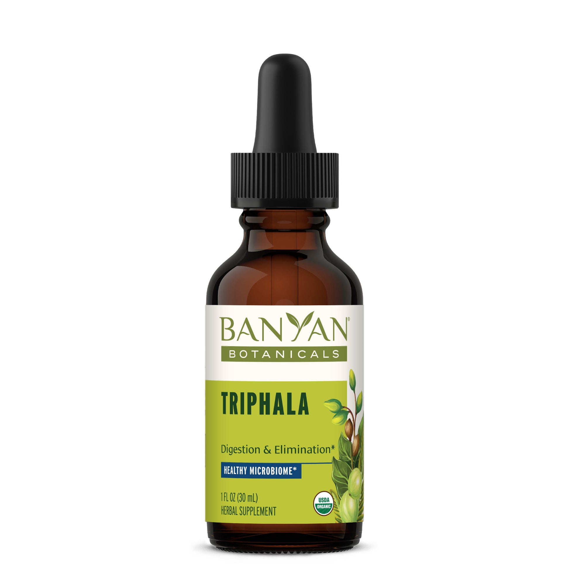 Triphala Liquid Extract Front Bottle Label