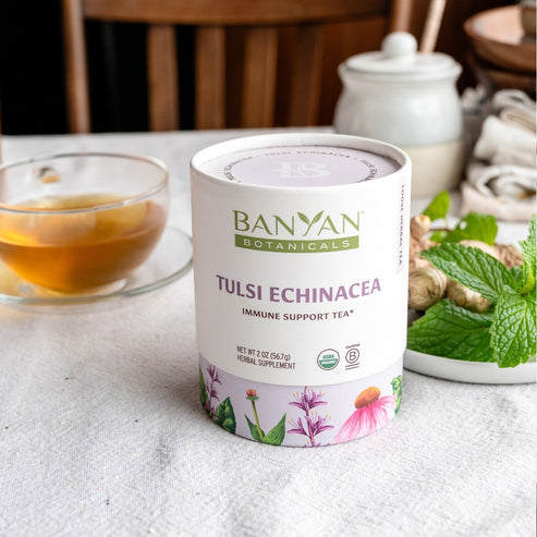 Tulsi Echinacea Tea | Herbal Immune Support Tea – Banyan Botanicals