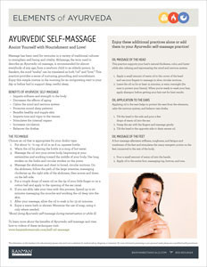 Elements of Ayurveda Self-Massage Guide